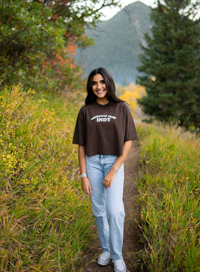 Find Home Brown Crop Tee