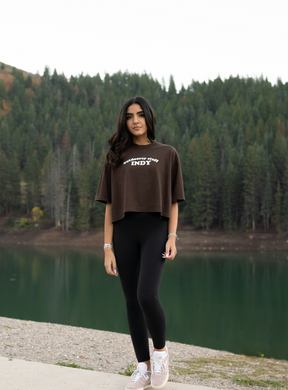 Find Home Brown Crop Tee