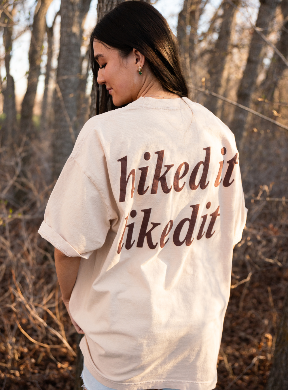 Beige Hiked It Liked it Tee